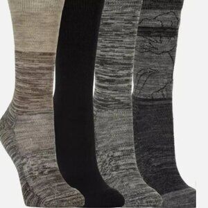 4 Pairs Kirkland Signature Women Ladies Extra Fine Merino Wool Blend Crew Socks